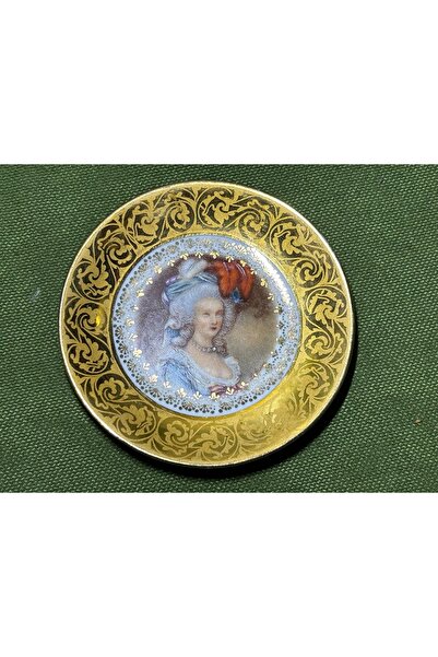 Fransız Limoges Limoges Hand-Painted Porcelain Mini Decorative Plate - 8.5 cm...