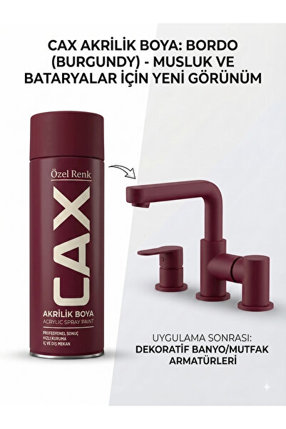 caxcolors CAX Akrilik Sprey Boya 400ml - Musluk, Mutfak & Banyo Batarya Yenil...