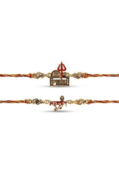 Generic Mahadev & Om Namah Shivaya Designer Rakhi Set for Brother – Pack of 2...