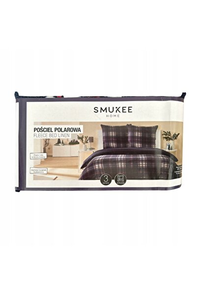 NO BRAND Lenjerie de pat din fleece smukee 220x200 albastru marin cu carouri