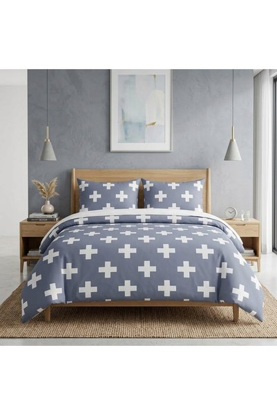 NO BRAND SET DE AȘTERNUTURI 220x200 + 2 FEȚE DE PERNĂ 70x80 BUMBAC SATINAT - ...