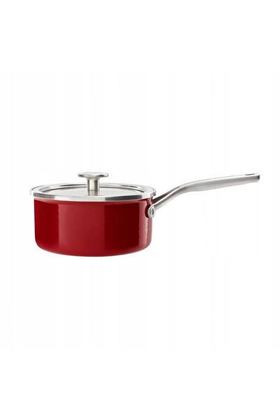 Kitchenaid Oală mică rotundă emailată cu capac, 18 cm, 2 litri, compatibilă c...
