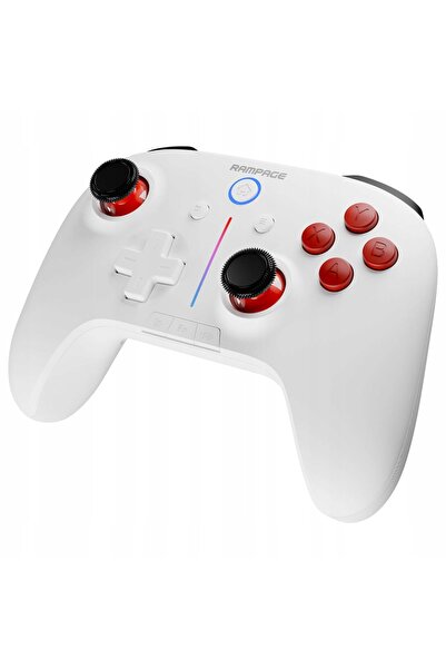 Rampage Controler wireless Hydra Pro RGB cu stație de încărcare, alb