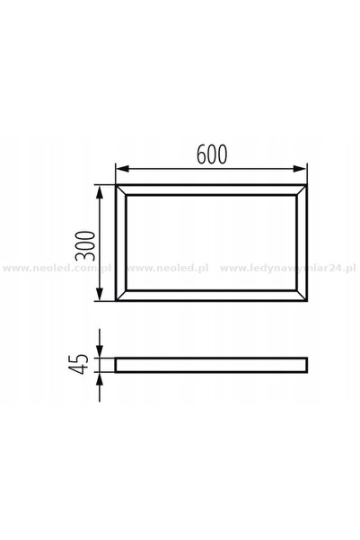 KANLUX Rama pentru panou LED 60x30, neagră, montare pe perete