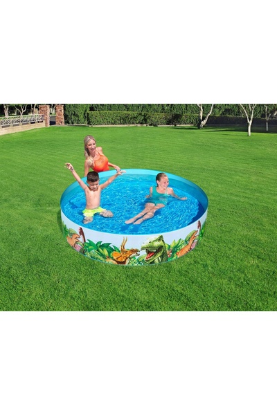 BESTWAY Piscină gonflabilă de exterior pentru copii, cu dinozauri, 183 x 38 c...