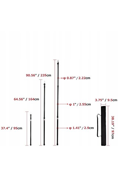 NO BRAND BEȚE TELESCOPICE PENTRU CORT, REGLABLE, DIN ALUMINIU, 235 CM, SET 2 ...