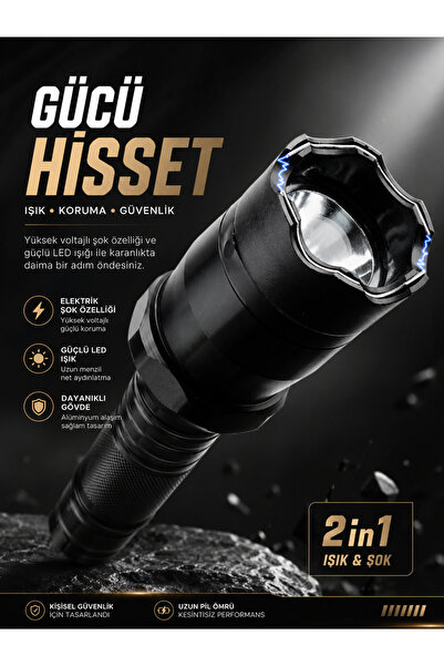 EMİN ENSAR HOME A+ ŞARJLI EL FENERİ TAŞINABİLİR KENDİNİ KORUMA ELEKTRO FENER