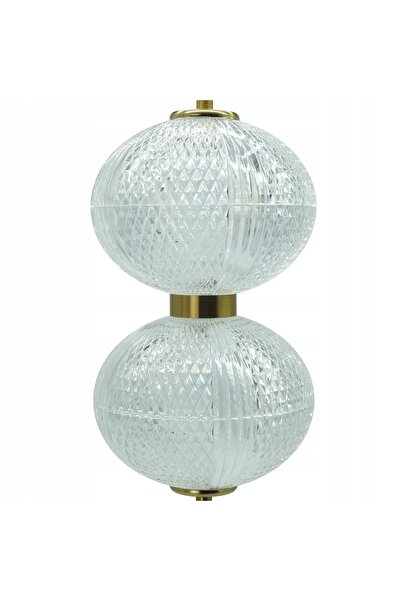 NO BRAND Lampă suspendată dublă decorativă cu globuri de cristal LED, Glamour...