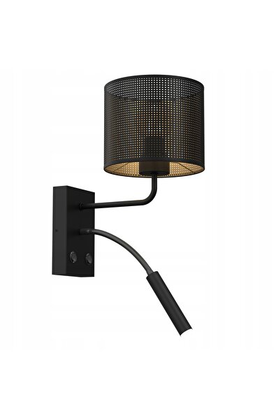 NO BRAND Aplică de perete Luminex Loft Negru-Auriu, 2 întrerupătoare, 23W E27/G9