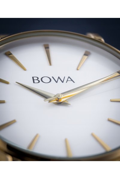 NO BRAND Ceas de damă BOWA Praha White-Gold Mesh 38, set cadou