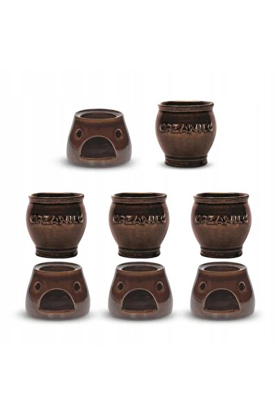 NO BRAND Căni de piatră pentru vin fierbinte KERA CERAMICA COGNAC GRZANIEC 8 el.
