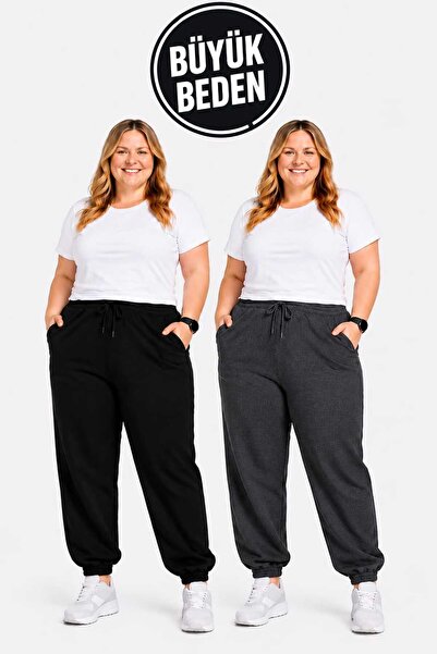 TREND ALİSSE 2 Lİ SET XS-7XL ARASI BÜYÜK BEDEN MEGAFİT EŞOFMAN ALTI
