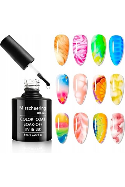 NO BRAND GEL MARMOREZĂ CU EFECT DE FLORIT - OJĂ UV LED 8ML - PERFECT PENTRU U...