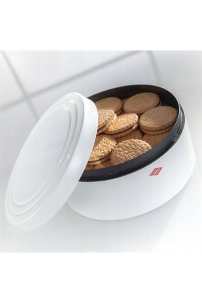 NO BRAND Wesco Chlebak Pojmenik, robust, rotund, alb, oțel, vopsit cu pulbere...