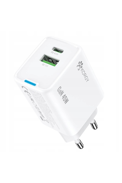NO BRAND Korgy K-AC45-AC-B 18W PD45W USB-A USB-C Adaptor de alimentare