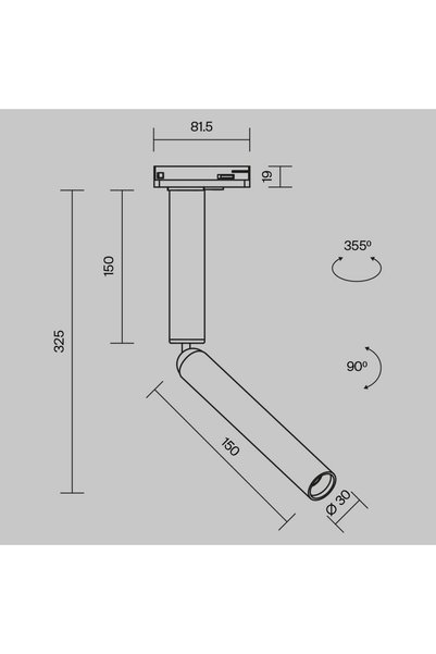 NO BRAND Maytoni FOCUS DUAL, proiector LED pentru șină, 6 W, 3000 K, negru, IP20