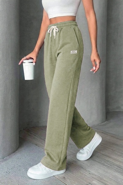 Mood Lab Beli Lastikli Cepli Kontrast Bağcık Detaylı Geniş Paça Eşofman Altı
