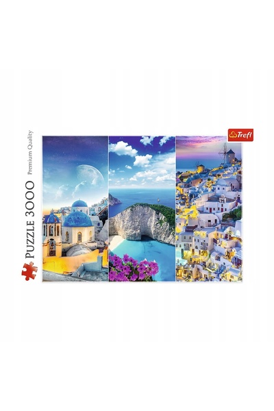 Trefl Puzzle 3000 Sărbători Grecești - Grecia Santorini Colaj