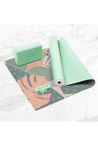 NO BRAND Setul de yoga Myga Palm Yoga Set: saltea, bloc, curea