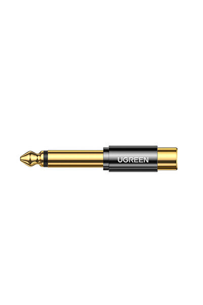 Ugreen Adaptor jack 6,35mm (tată) la RCA (mamă) auriu (AV1)