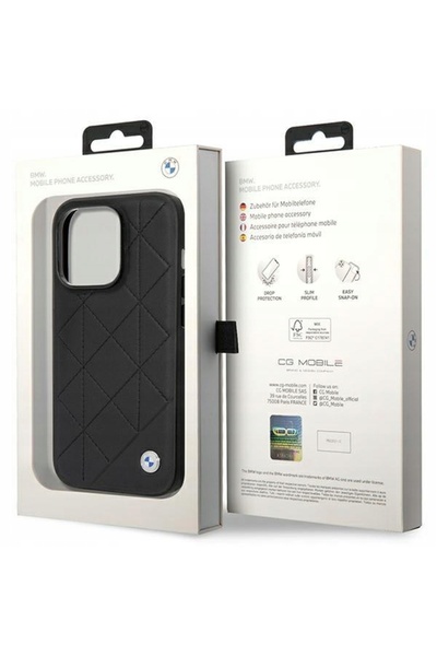 BMW Husă BMHCP14L22RQDK iPhone 14 Pro 6,1 " negru Piele matlasată