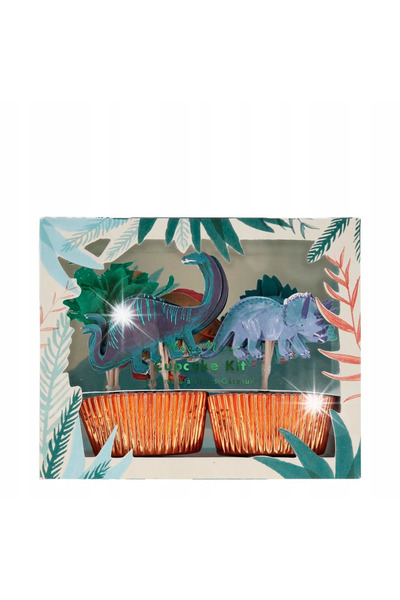 NO BRAND Meri Meri: DINOZAURY - Kit de decorare cupcakes din 24 de piese 202225