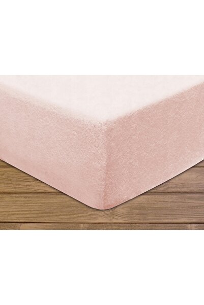 NO BRAND Cearșaf de pat cu elastic 200x220 frotir BUMBAC culoare roz pudră
