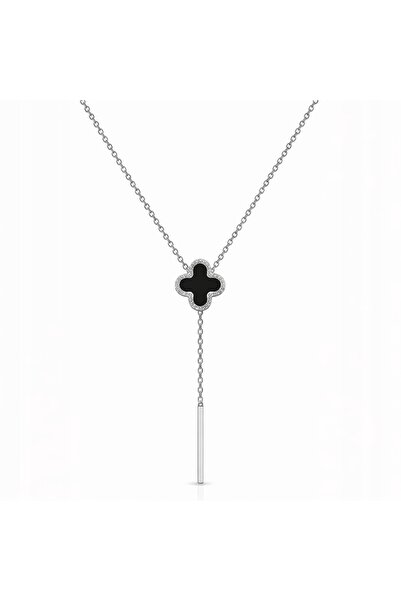 Alviro Colier de damă trifoi zirconiu argint 45 cm