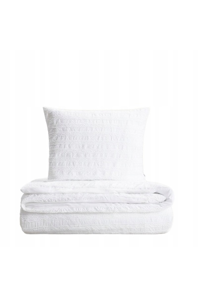 NO BRAND Set de lenjerie de pat REYA din microfibră, cu textură decorativă, a...