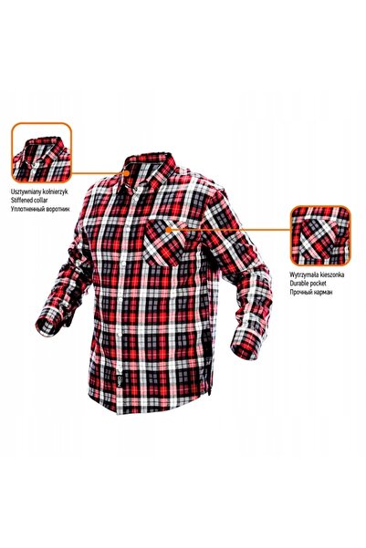 NEO Tools Cămașă de flanelă NEO în carouri, mărime XL 81-540-XL