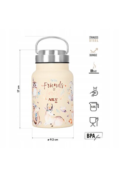 NILS CAMP NC3806 STICLĂ DE APĂ 520ML OȚEL VERDE PĂDURE