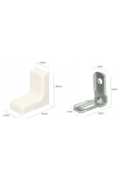 NO BRAND Set de 100 de console unghiulare metalice albe pentru mobilier