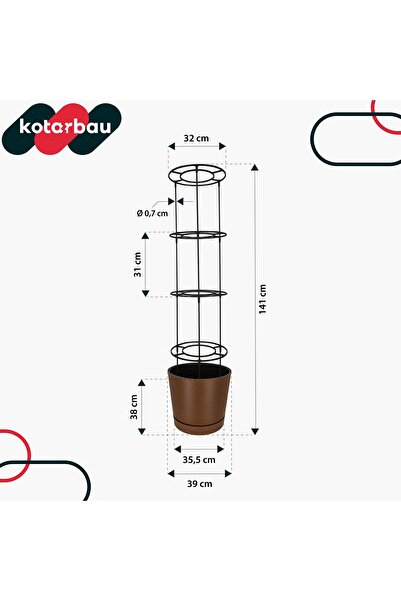 NO BRAND Ghiveci pentru cultivarea roșiilor cu scară pentru balcon, bronz, 39 cm
