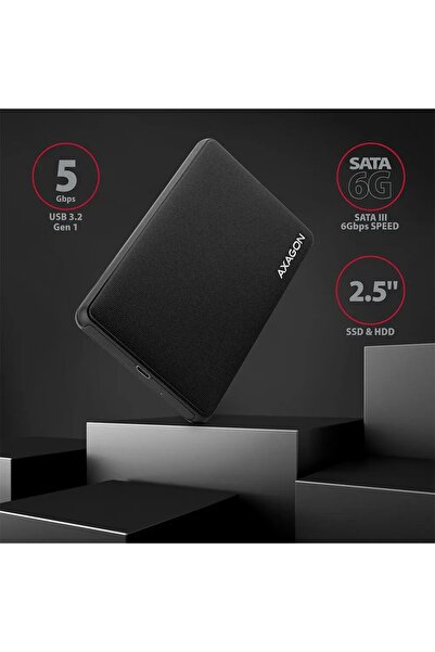 Axagon EE25-SLC Carcasă externă din plastic, fără șuruburi, USB-C 3.2 GEN 1