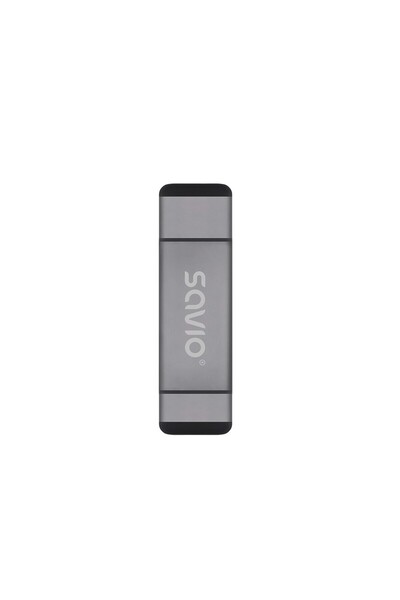 Savio [Savio] Cititor de carduri SD 3-în-1, USB-C + USB-A 2.0 + Micro USB, AK...