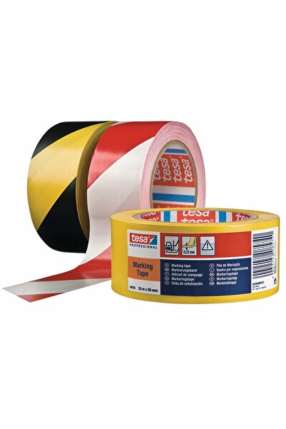 Tesa Bandă de avertizare autoadezivă galbenă de 50mm x 33m
