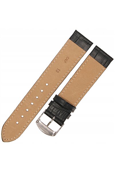 NO BRAND HORIDO 0180 - NEGRU - 19mm - Curea de ceas din piele