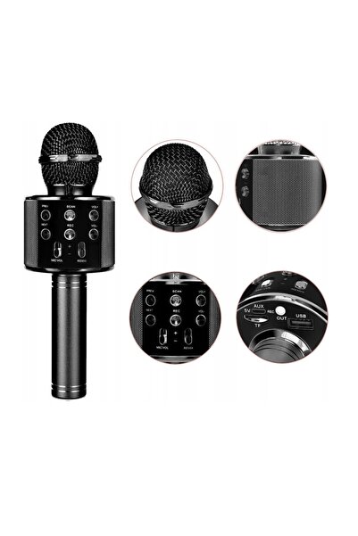 NO BRAND Microfon karaoke cu difuzor negru