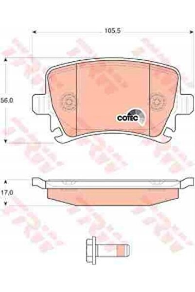 NO BRAND Plăcuțe + discuri spate TRW VW GOLF PLUS 260 mm