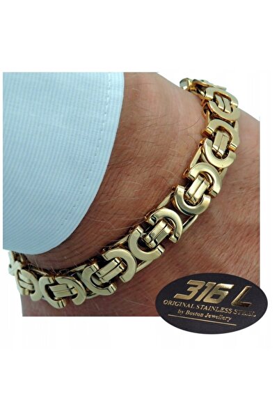 Boston Jewellery Brățară bărbătească aurie la modă, din oțel chirurgical 316L...