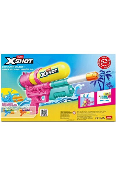 Zuru XShot Fast-Fill 80's Super Splash Pistol cu apă Galben-Roz 118197
