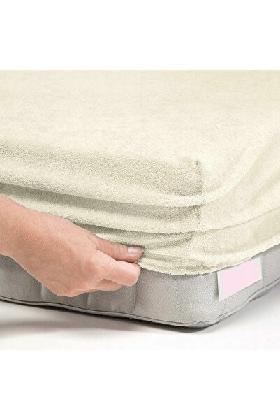 NO BRAND Cearșaf de pat din frotir cu elastic 140x200 ekri 002 grosime 200g/m...