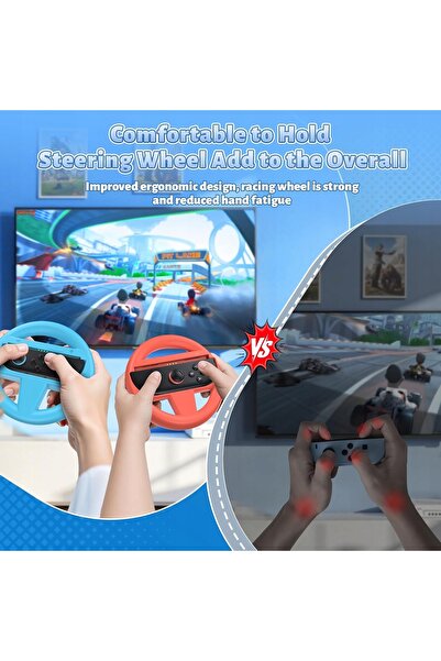 NO BRAND Set de 4 volane pentru consolă Nintendo Switch, 2 modele ergonomice