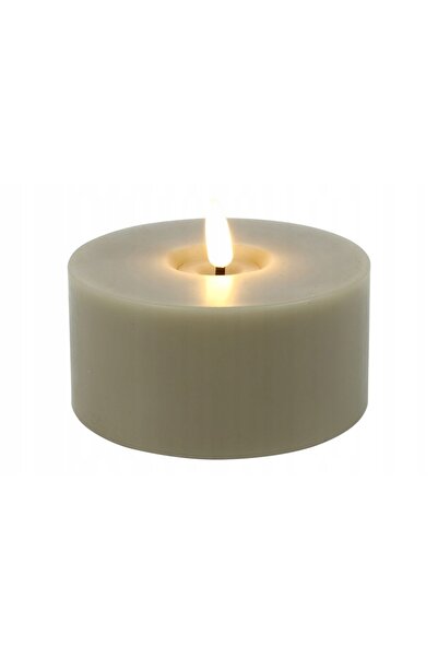 NO BRAND Suport lumânare LED, ceară gri, ceramică, înalt 9 cm