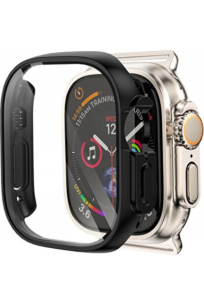 NO BRAND 2 x Carcasă din sticlă securizată BERSEM pentru Apple Watch Ultra / ...