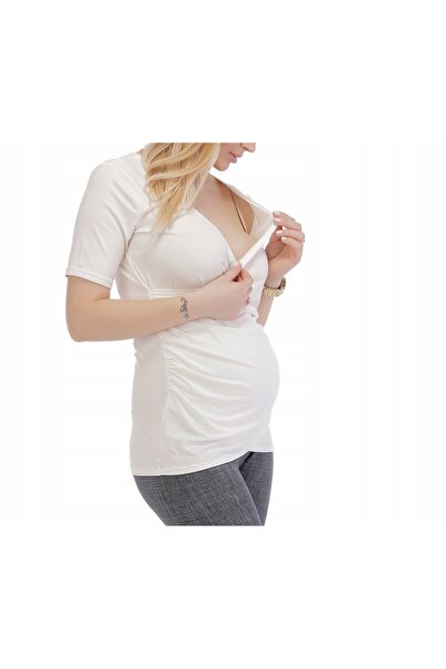 NO BRAND Bluză de maternitate și alăptare, mărimea 2XL/3XL, cu mânecă scurtă