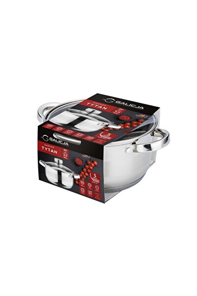 NO BRAND Oală cu capac Tytan, 20 cm, 3,3 L