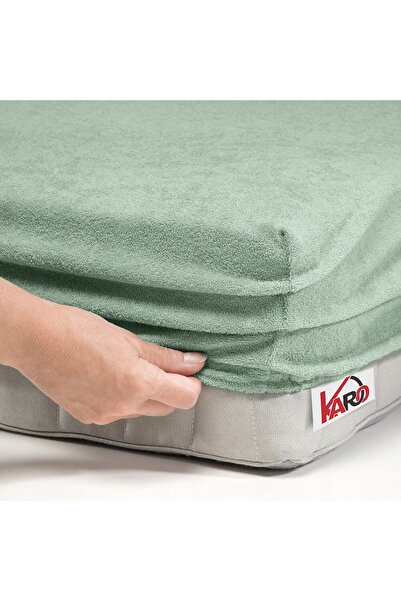 NO BRAND Cearșaf de pat din frotir cu elastic 120x200 olive 013 grosime 200g/...