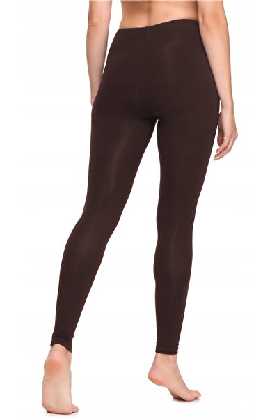 NO BRAND Colanți de damă, pantaloni lungi, din bumbac, LA40-133 Maro M