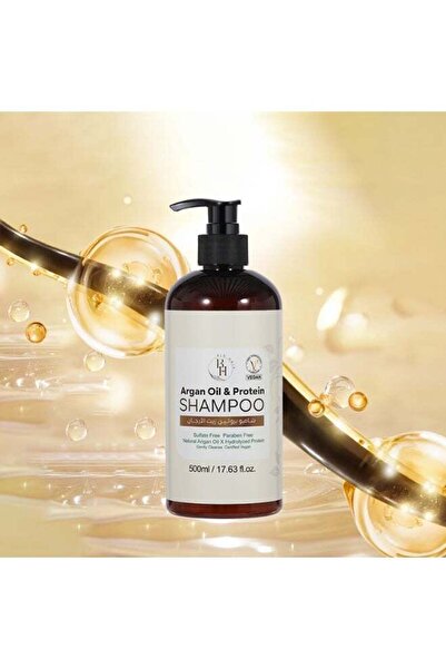 B H BIO HAIR مجموعة العناية بالشعر من بي إتش بيو مع زيت الأرغان والبروتين - نباتية |   خالي من الكبريتات والبارابين |   شامبو + بلسم + ماسك + سيروم